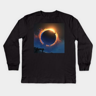 Eclipse | Lunar Eclipse | Solar Eclipse | Moon | Sky | Coolest | Fun Kids Long Sleeve T-Shirt